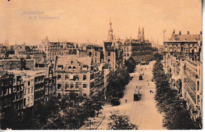 AMSTERDAM - O. Z. VOORBURGWAL / TRAM, Ophalen of Verzenden, Voor 1920, Gelopen, Noord-Holland