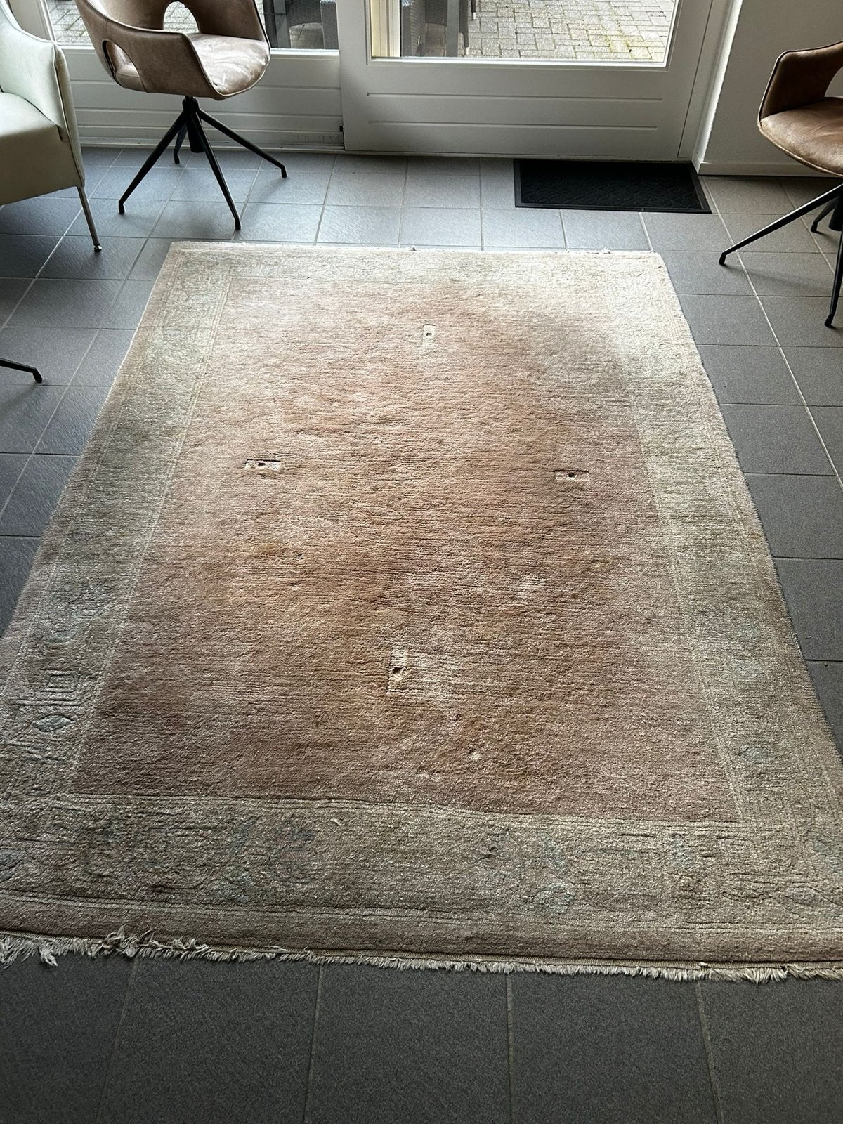 Vintage nepal tapijt - 160 x 240 cm, Ophalen, Gebruikt, Beige, 150 tot 200 cm