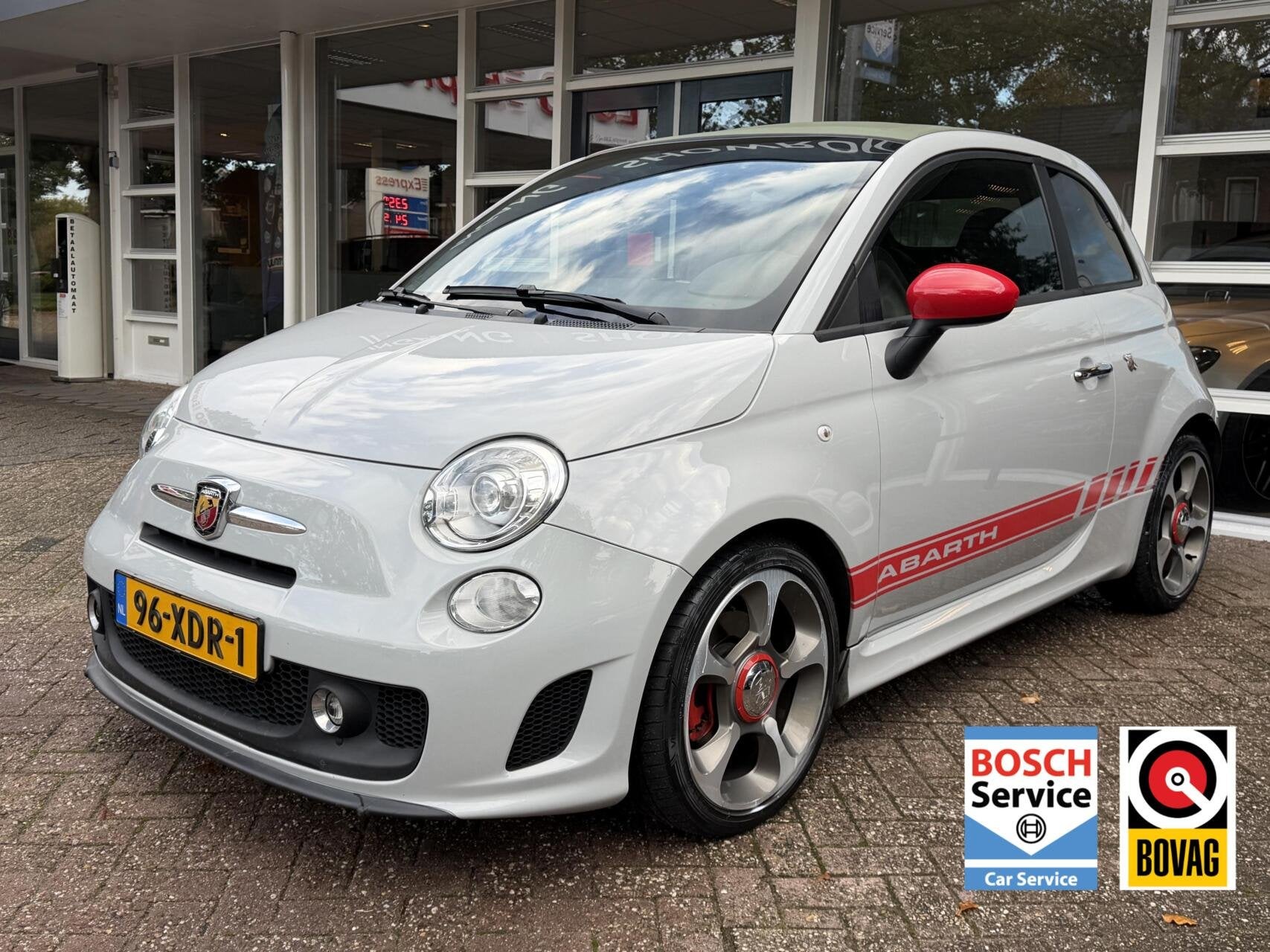 Fiat 500 C 1.4-16V Abarth Cabrio NAP! Leer, Parkeersensoren,, Auto's, Euro 5, Gebruikt, 4 cilinders, Cabriolet
