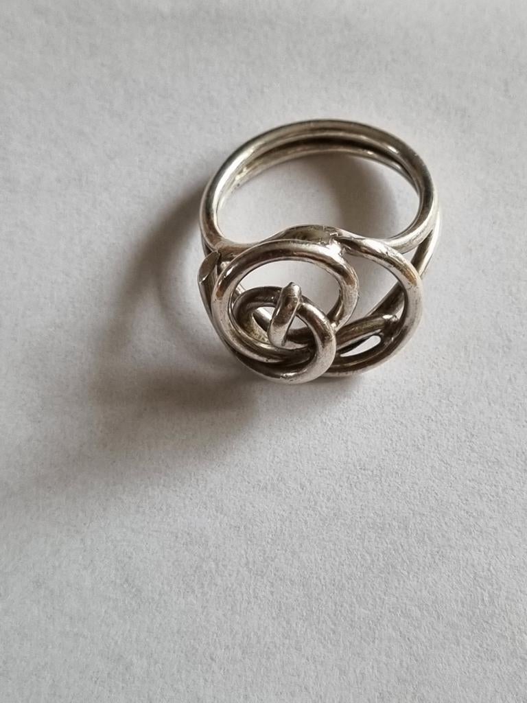 Zilveren ring 925 vintage zilverdraad ring, 18 tot 19, Ophalen of Verzenden, Zo goed als nieuw, Dame