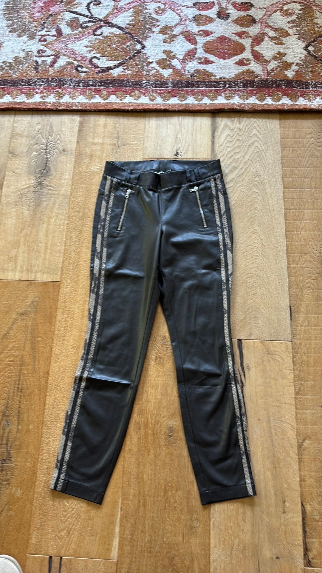 Cambio imitatie leren stretch broek maat 38 choco bruin, Maat 38/40 (M), Bruin, Verzenden, Zo goed als nieuw