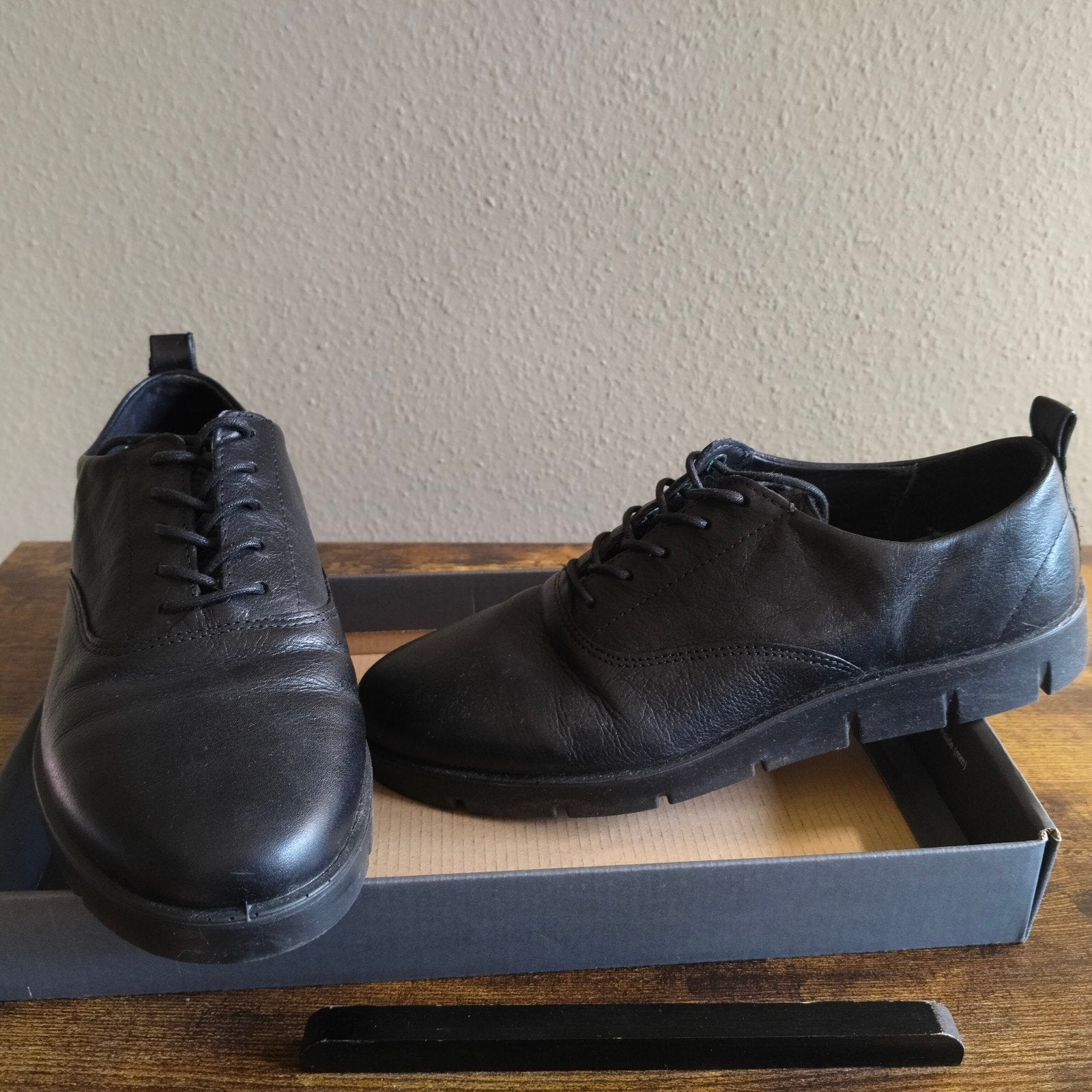 Ecco Bella dames veterschoenen - Zwart leer, maat 39, Ecco, Schoenen met lage hakken, Zwart, Ophalen of Verzenden