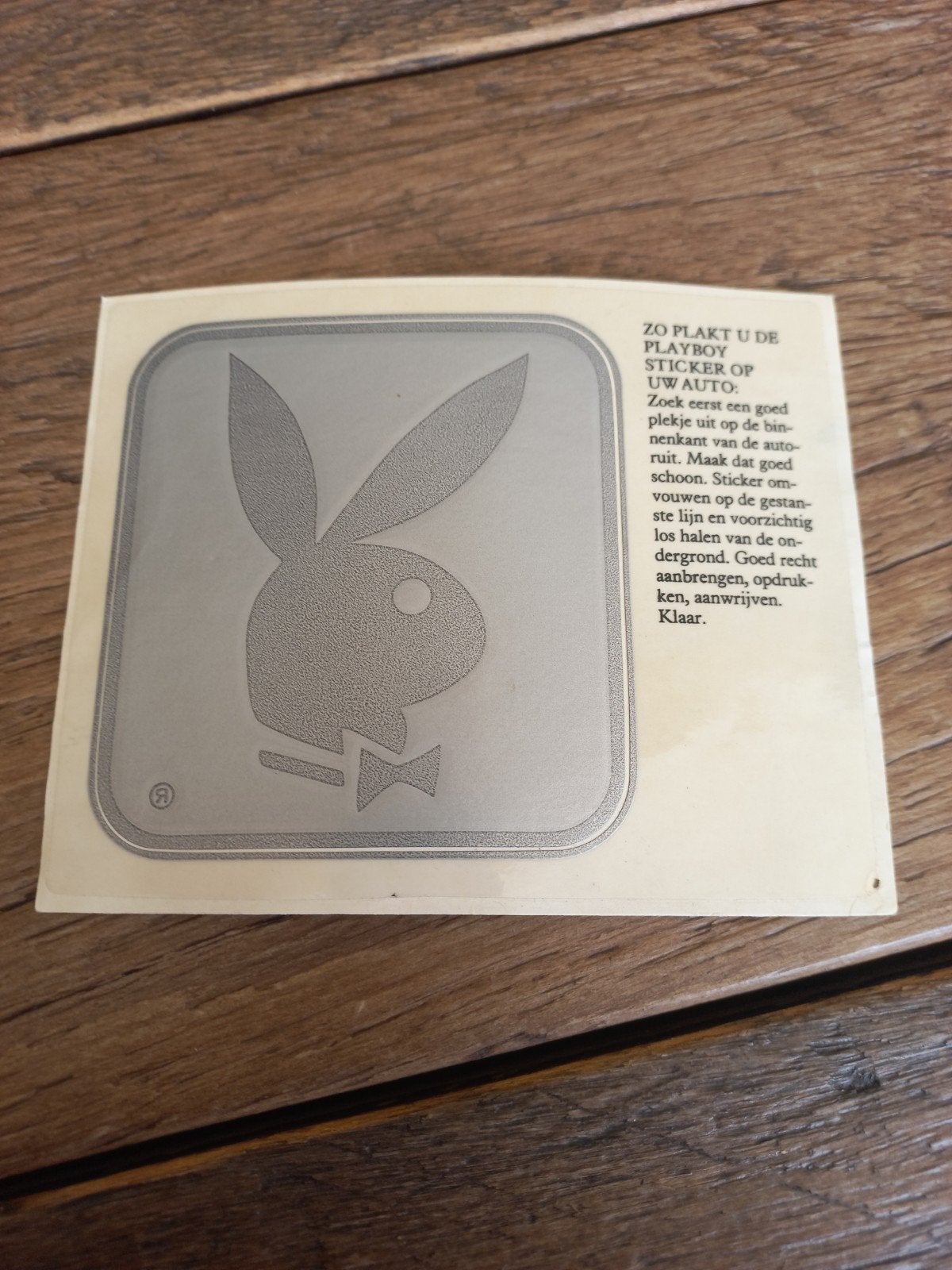 Vintage Playboy Bunny Autosticker - Zilverkleurig, Ophalen of Verzenden