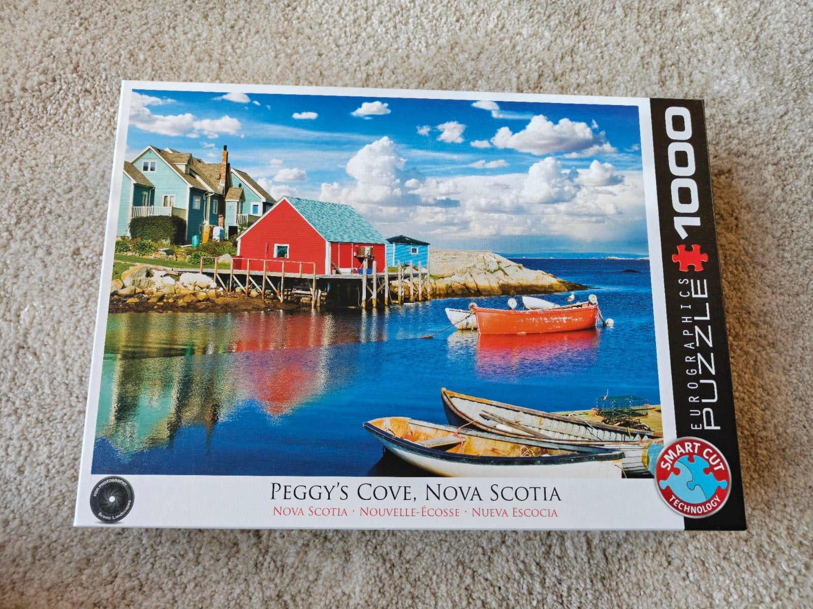Eurographics Legpuzzel Peggy's Cove Nova Scotia 1000 stukjes, Ophalen of Verzenden, 500 t/m 1500 stukjes, Zo goed als nieuw, Legpuzzel