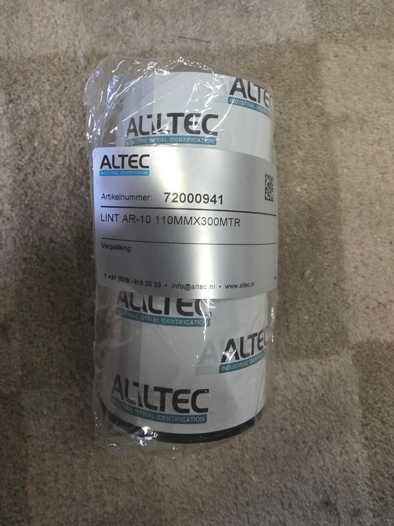 ALTEC LINT AR-10 110MMX300MTR - Nieuw in verpakking, Computers en Software, Labelprinters, Info@altec.nl, Qwerty, Nieuw, Ophalen of Verzenden