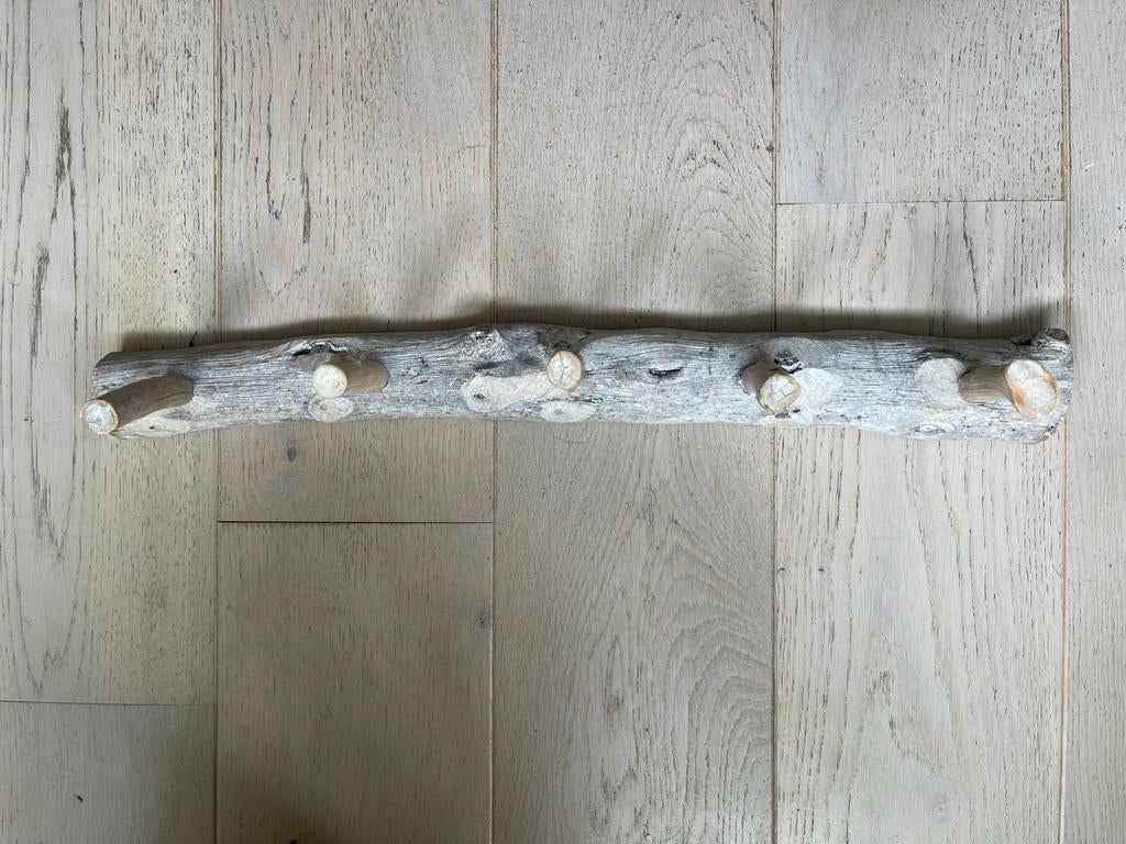 Unieke drijfhout kapstok met 5 haken, Zo goed als nieuw, Minder dan 100 cm, Hout, Ophalen