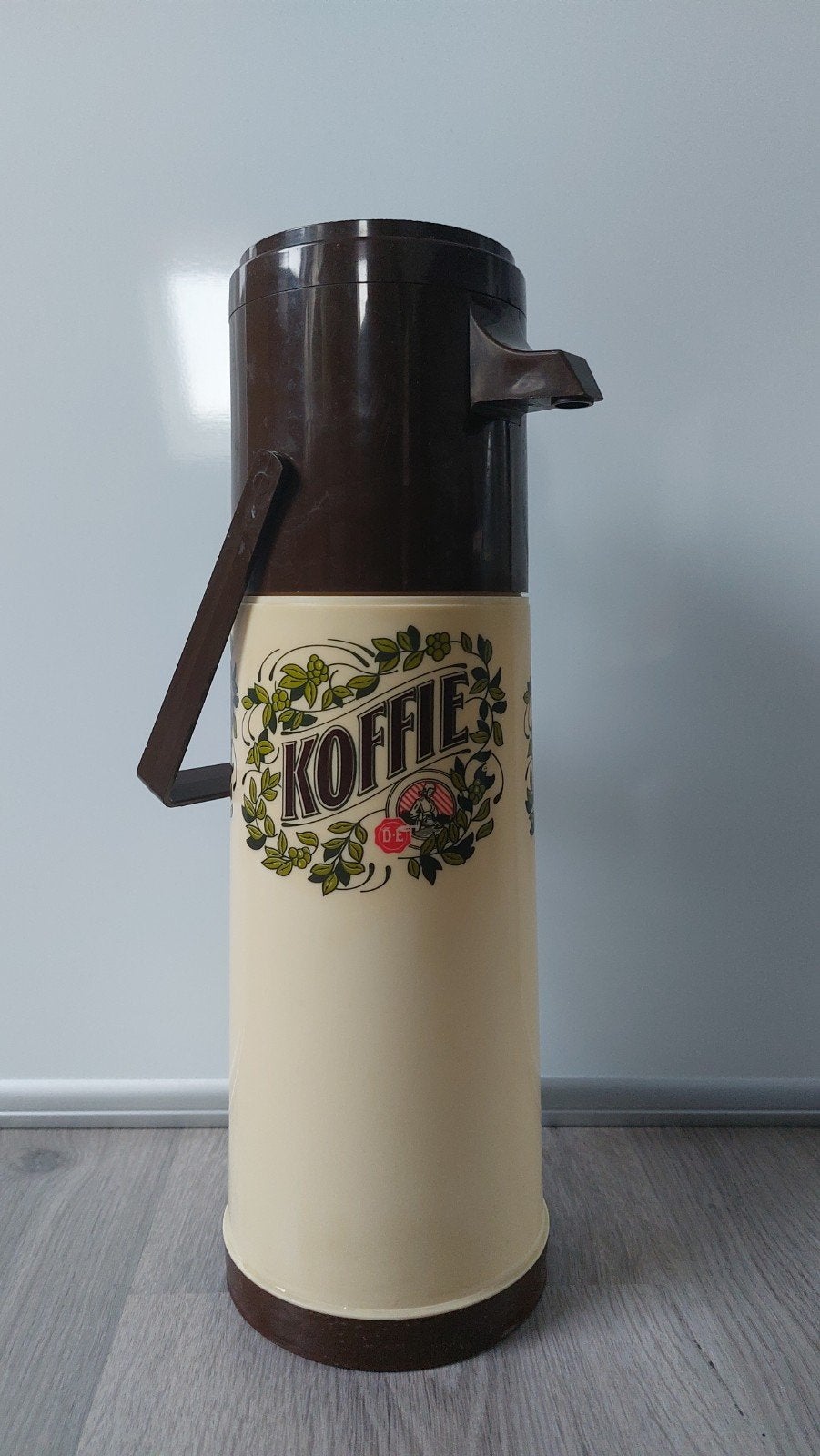 Douwe Egberts thermoskan jaren 70, Ophalen of Verzenden, Rvs of Chroom