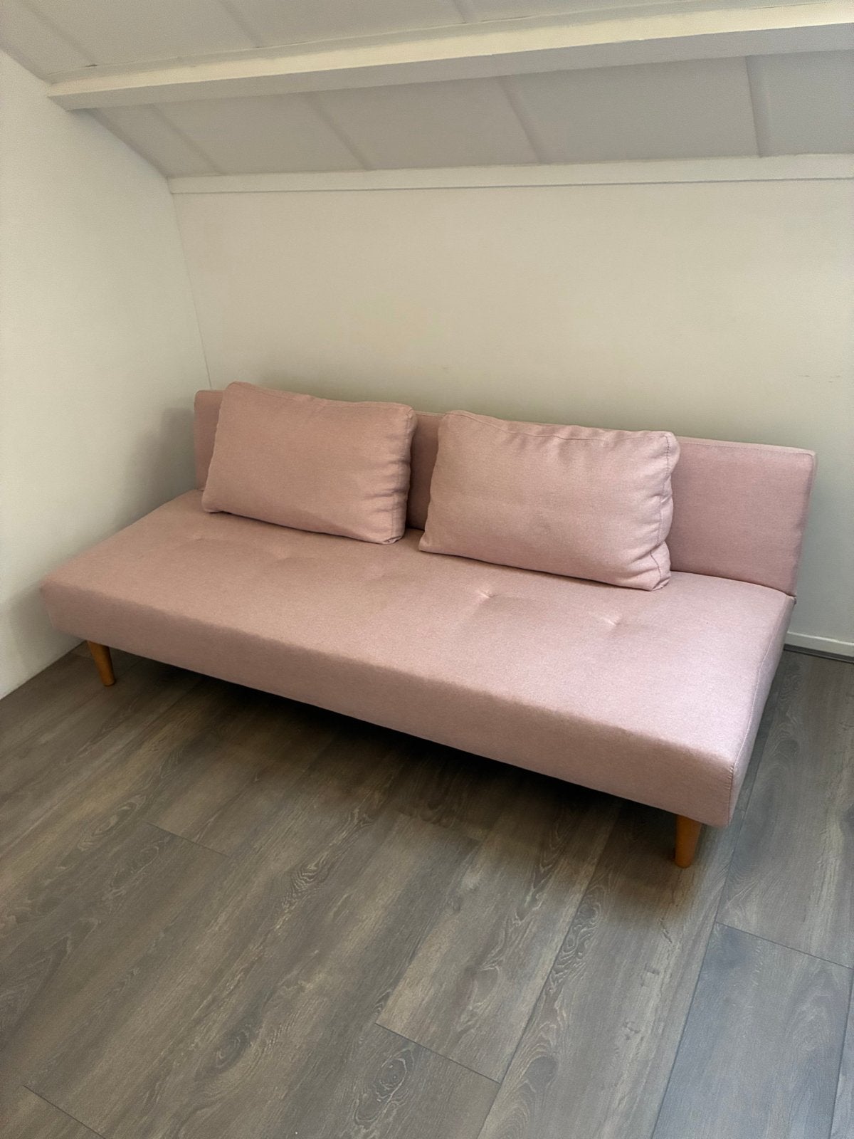 Oud Roze (slaap) bank met kussens, Huis en Inrichting, Ophalen, Gebruikt, Eenpersoons, Overige maten