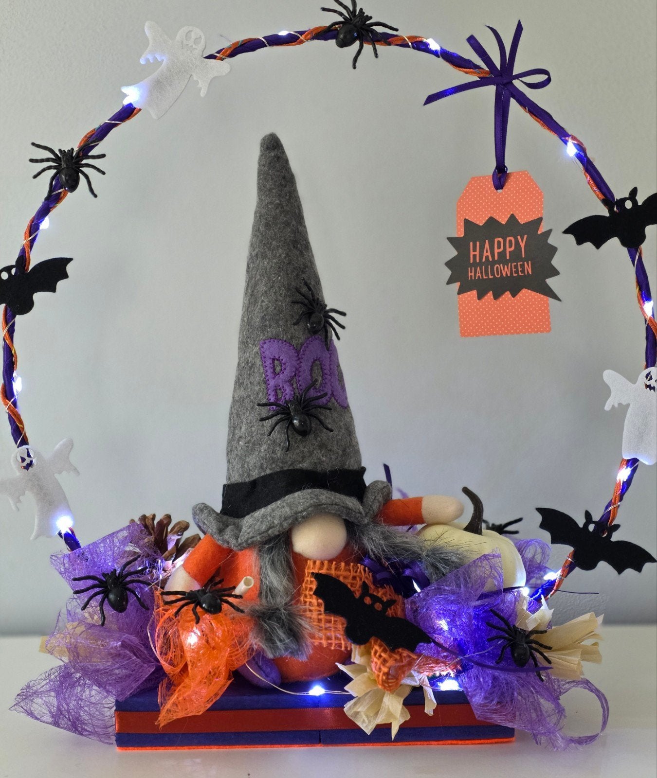 Halloween Kabouter Decoratie met Verlichting, Ophalen of Verzenden, Nieuw, Versiering, Halloween of Griezel