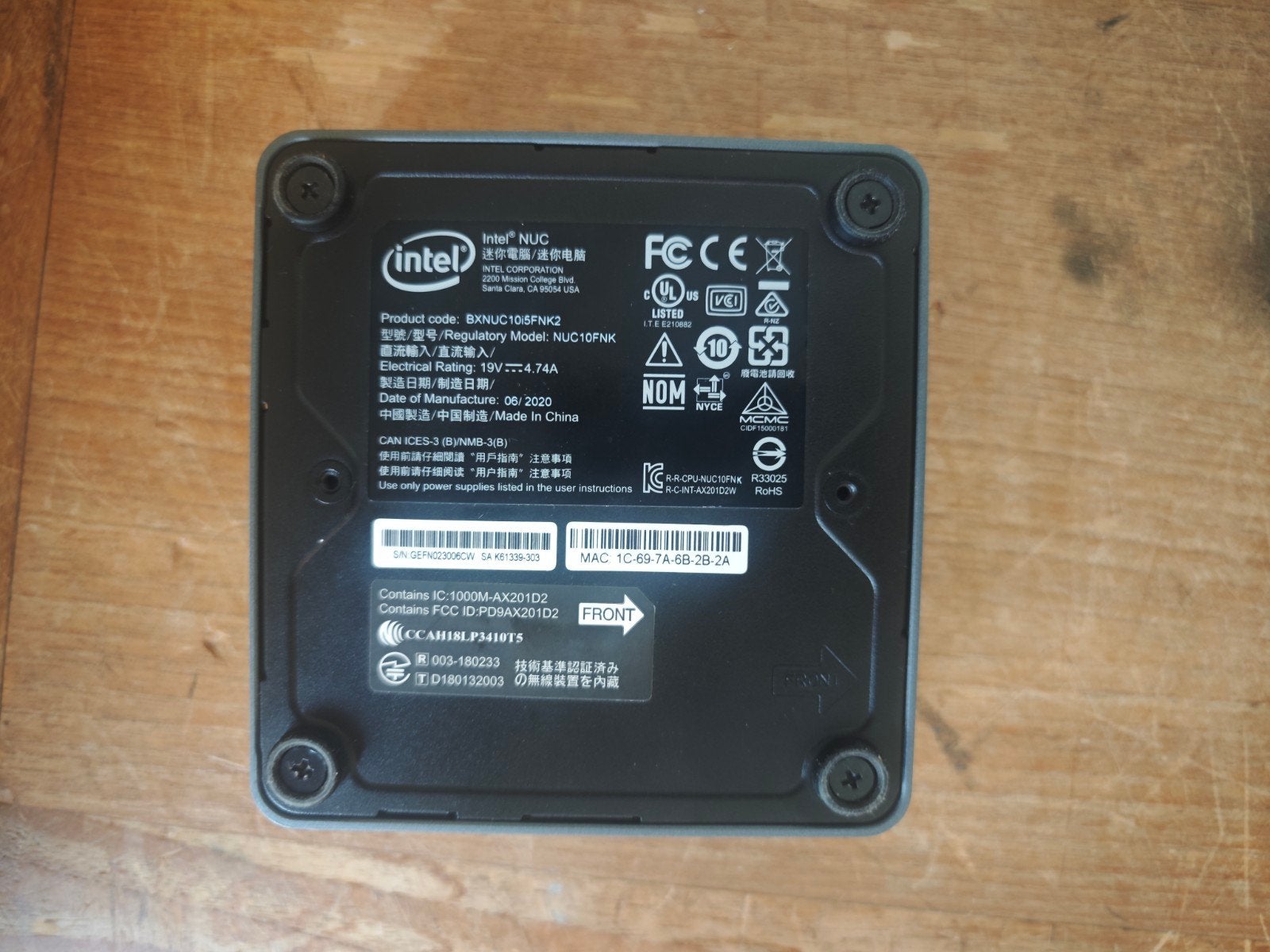 Intel NUC10i5FNK2 i5 10210U 500GB NVMe 16GB DDR4 RAM Win 11, ., Intel NUC, Ophalen of Verzenden, Zo goed als nieuw