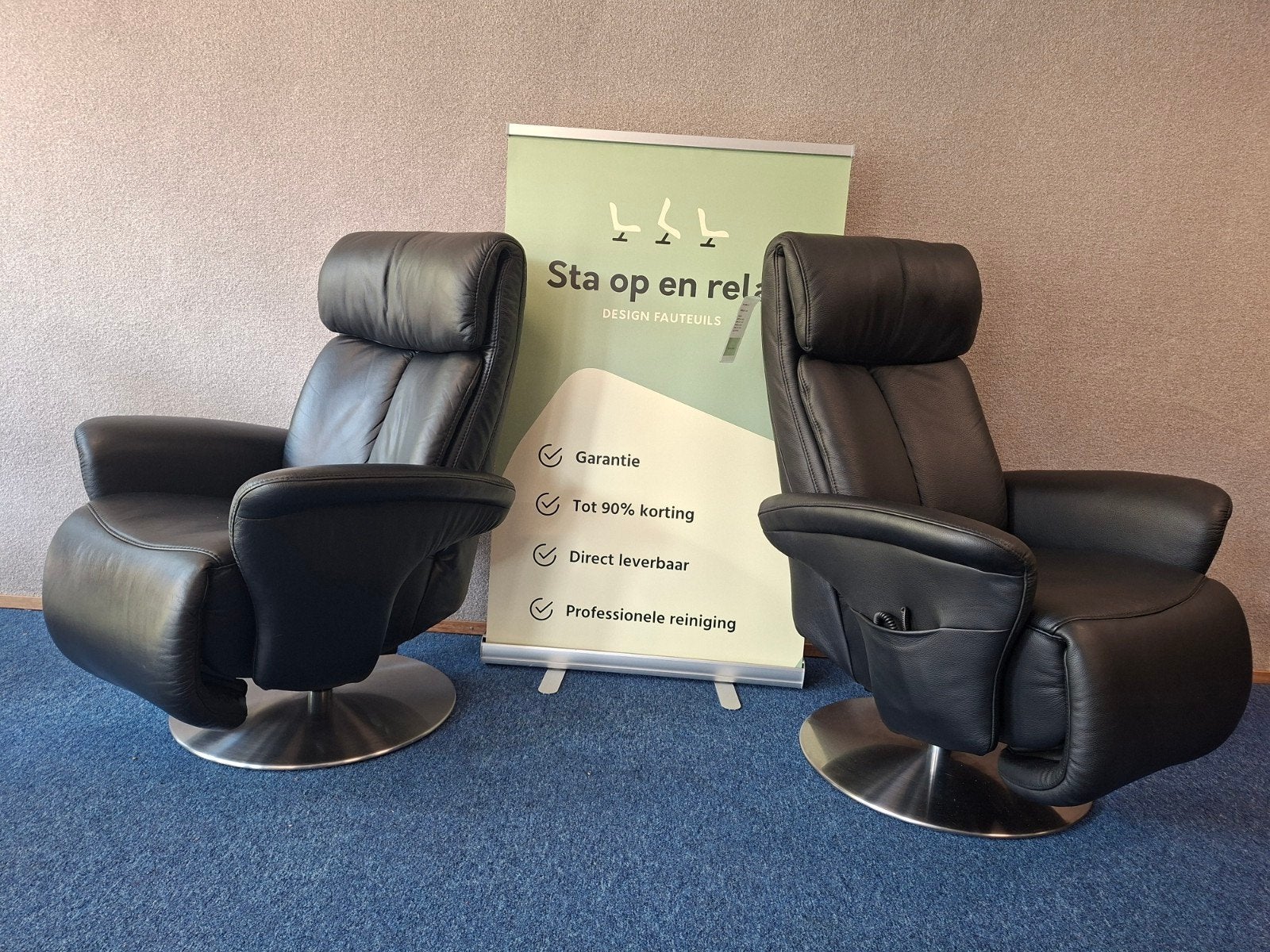 Set sta op relax fauteuils Meubelzorg Sublime Als Nieuw!, Ophalen of Verzenden, Zo goed als nieuw, Staopenrelax@gmail.com, Sta-op-en-relax