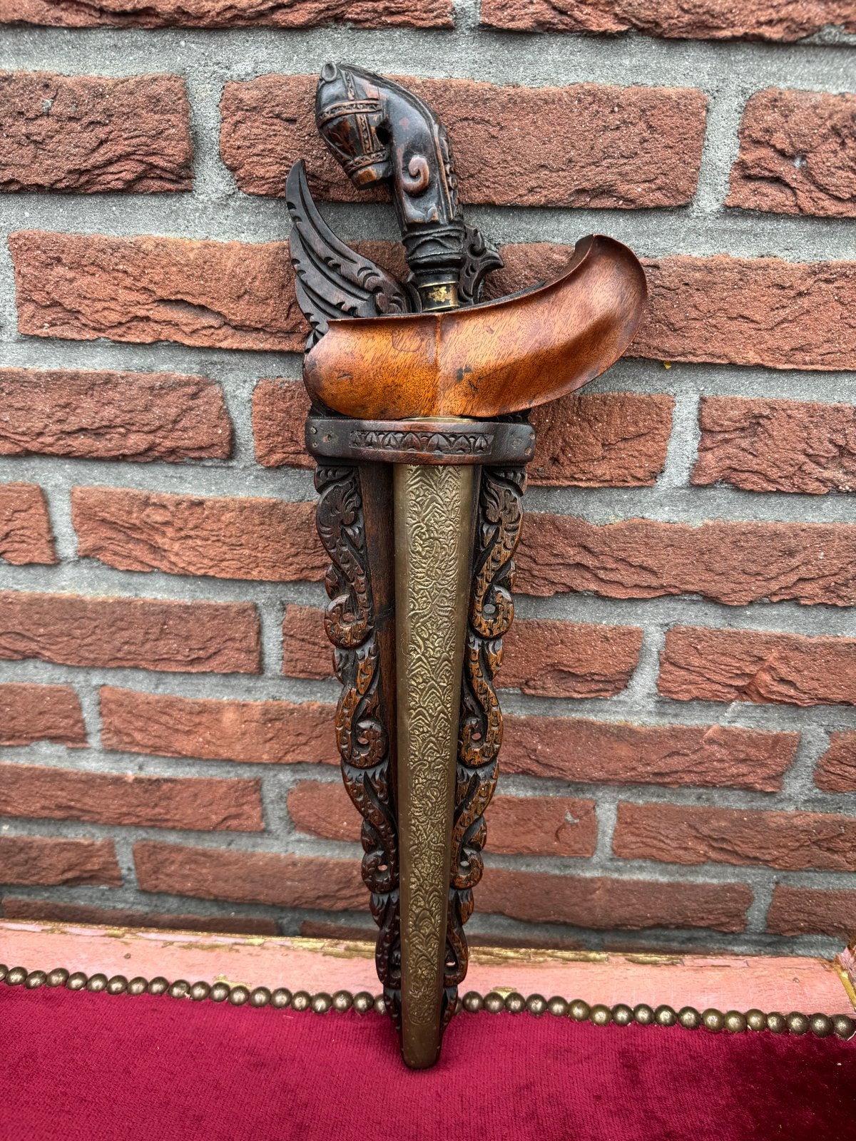 Madurese Kris met pamor en originele blawong, Versierd, Ophalen of Verzenden, 48 cm, Indonesië