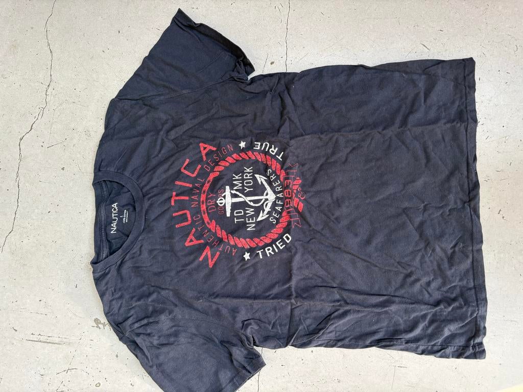 Nautica T-shirt met print - Maat L, Ophalen of Verzenden, Gedragen, Maat 52/54 (L), Zwart