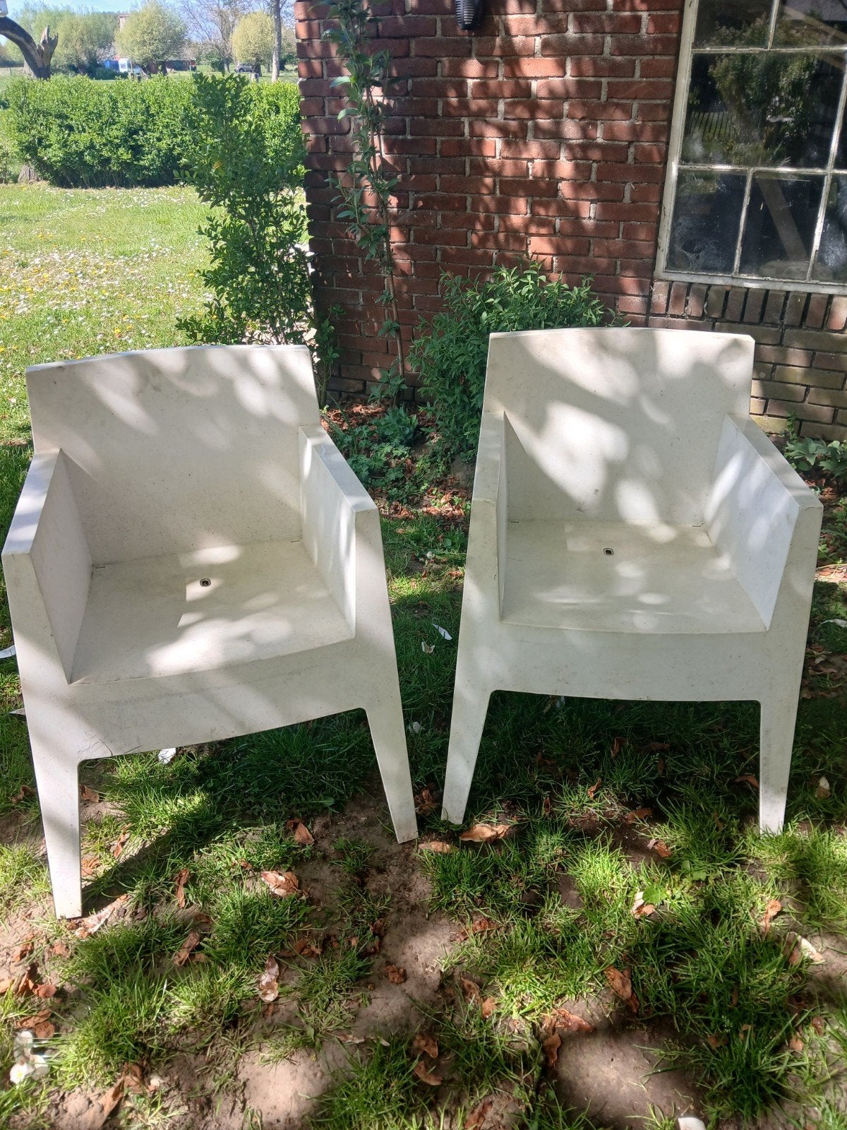4x tuinstoelen Philippe Starck Driade Toy, Ophalen, Gebruikt, Kunststof, Stapelbaar
