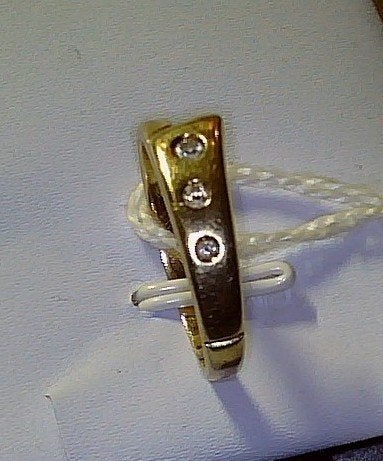 Gouden ring met natuurlijke diamanten - 14K (585), Ophalen of Verzenden, Zo goed als nieuw, 17 tot 18, Dame of Heer
