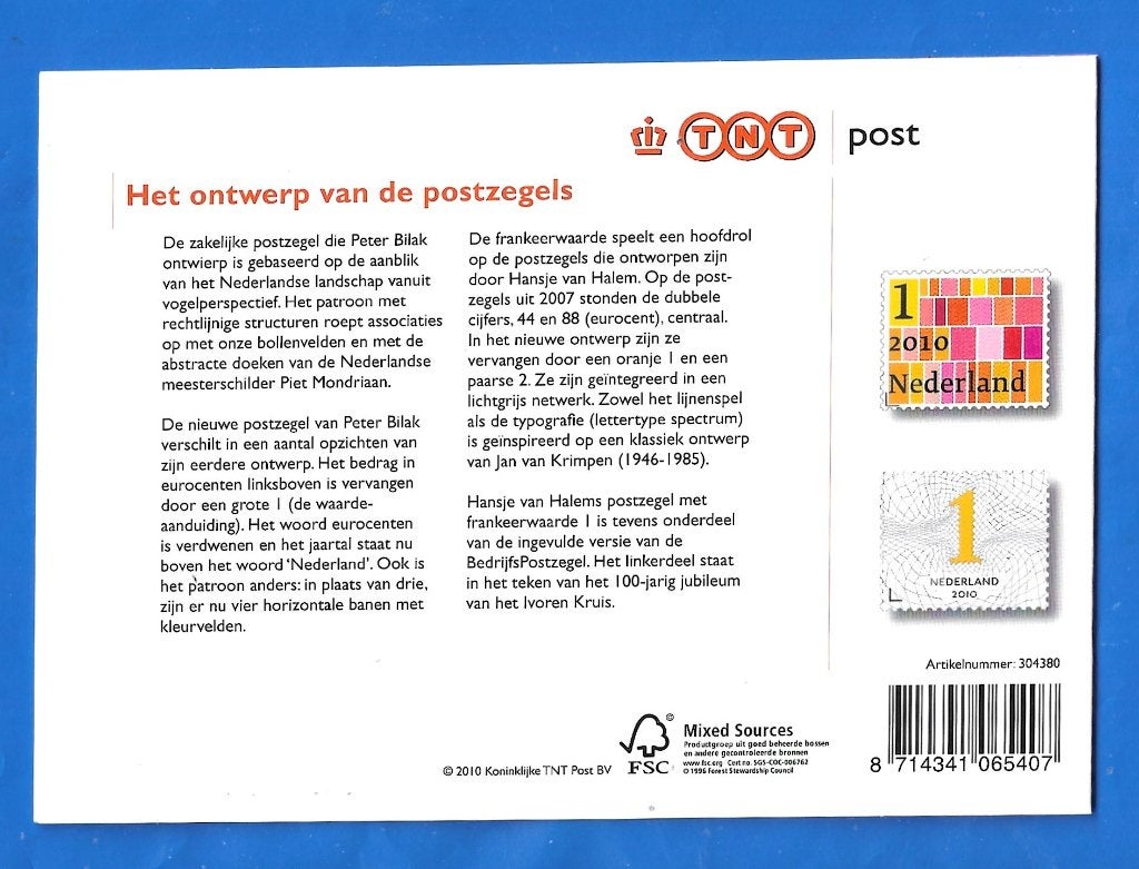 Postzegelmapje 419 Zakenpostzegels - 2010, Postzegels en Munten, Verzenden, Na 1940, Postfris