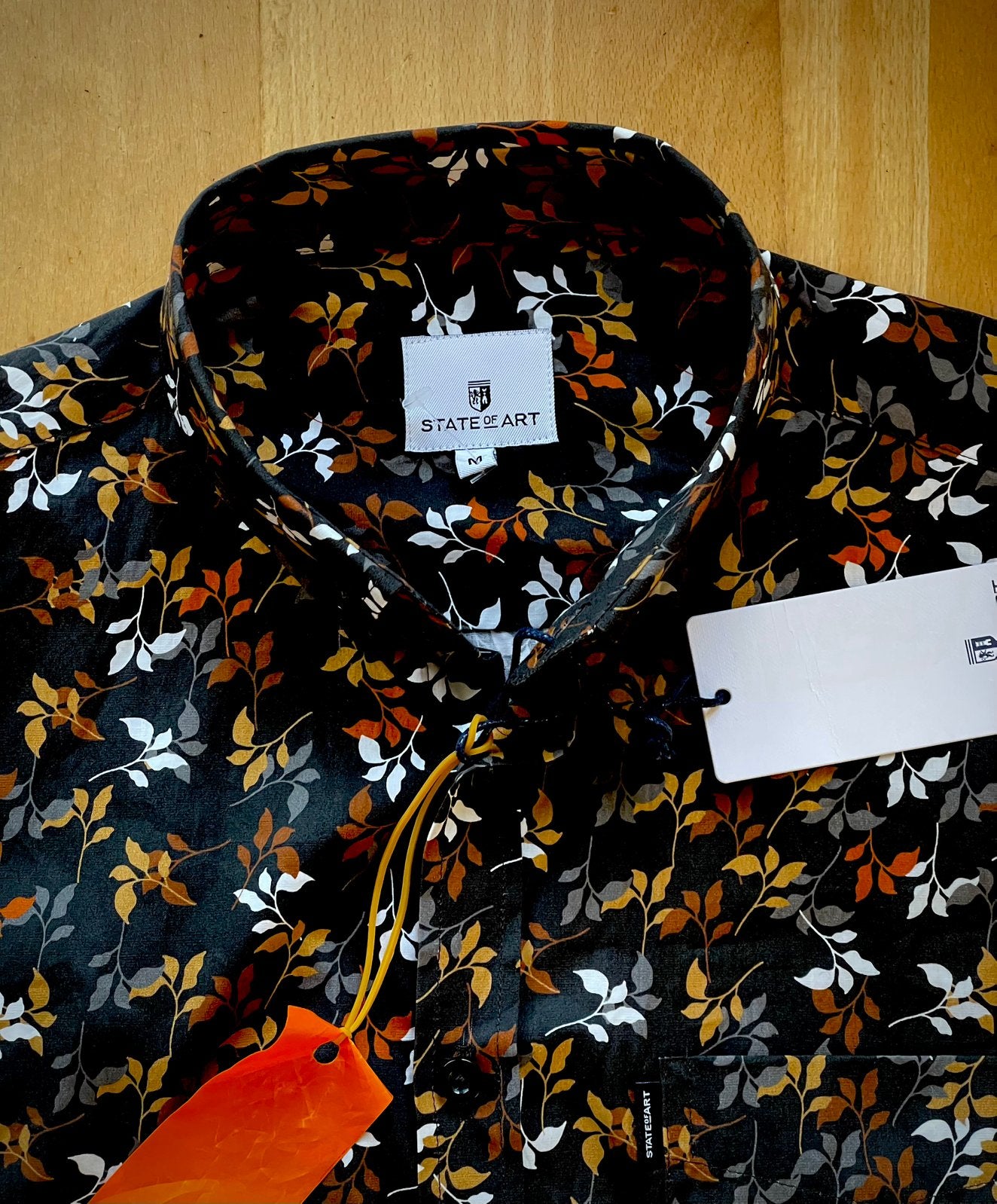 State Of Art design met bloemen print zwart / kleur M, Ophalen of Verzenden, Zo goed als nieuw, Zwart, Halswijdte 39/40 (M)