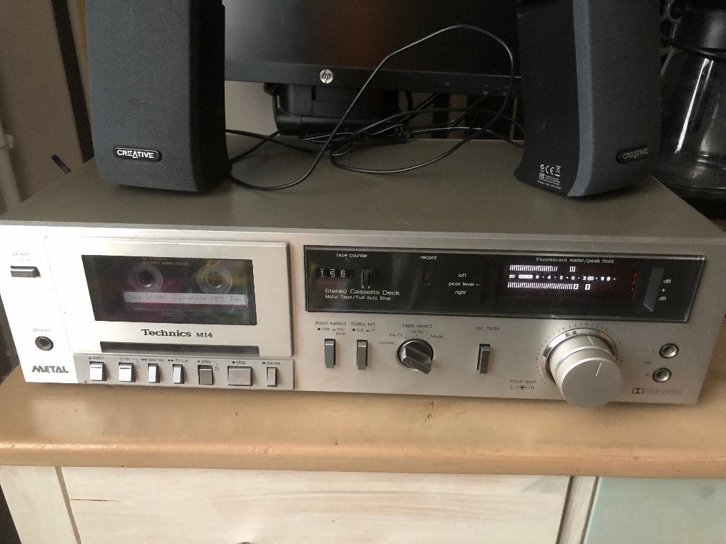 technics cassettedeck M14 (zilver/chroom), Ophalen of Verzenden, Enkel, Overige merken, Tiptoetsen
