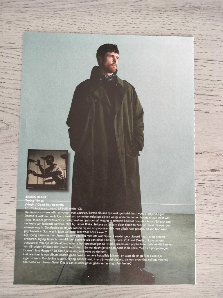 James Blake 1-pagina tijdschrift artikel Platomania 2026, Verzenden, Zo goed als nieuw, Boek, Tijdschrift of Artikel