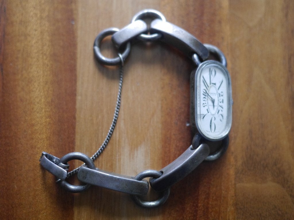 pontiac, boutique zilver, dameshorloge ,art deco!, Polshorloge, Overige materialen, Zo goed als nieuw, Zilver