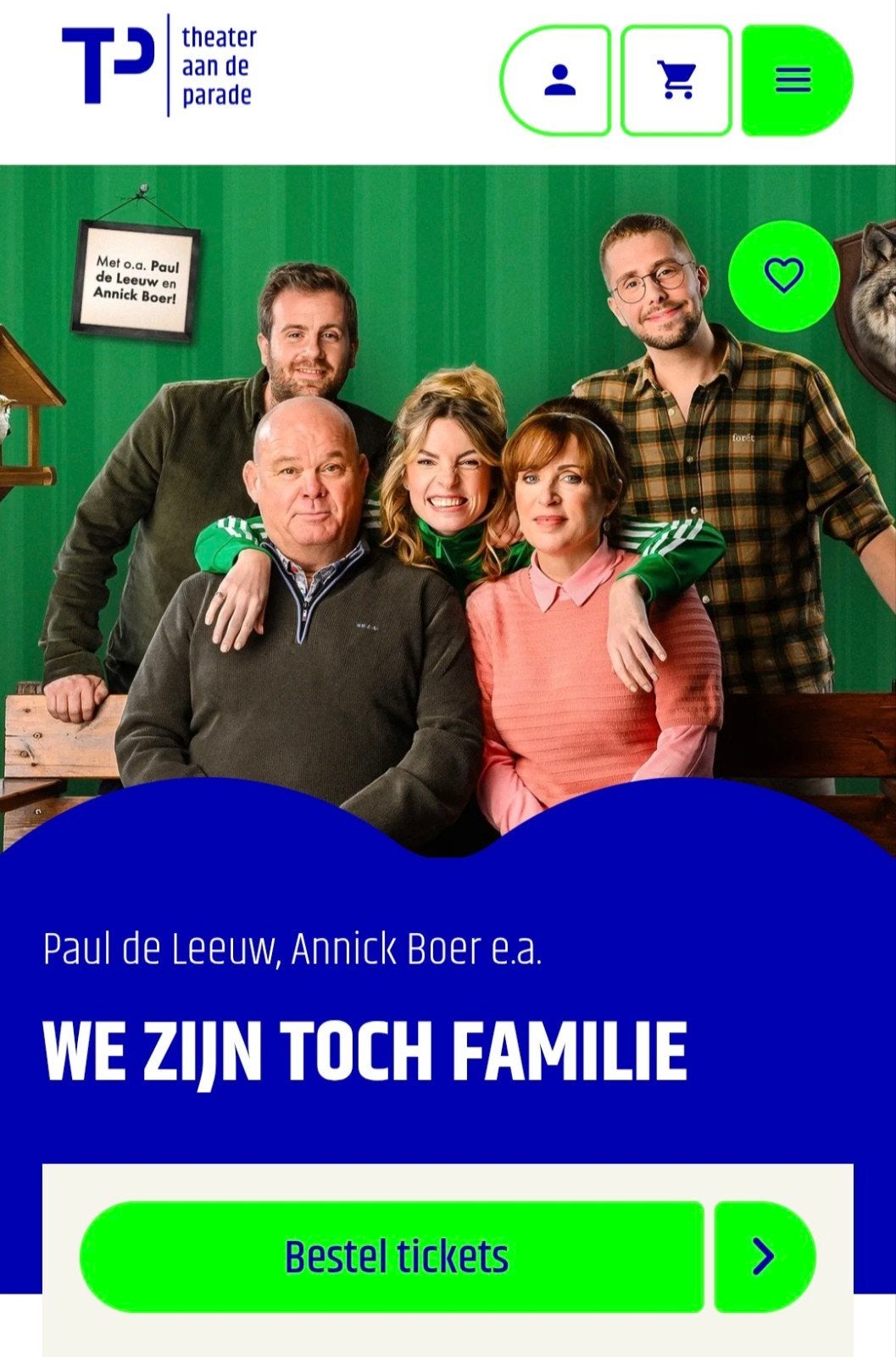 2 kaarten voor Wij zijn toch familie, Tickets en Kaartjes, Drie personen of meer, Oktober