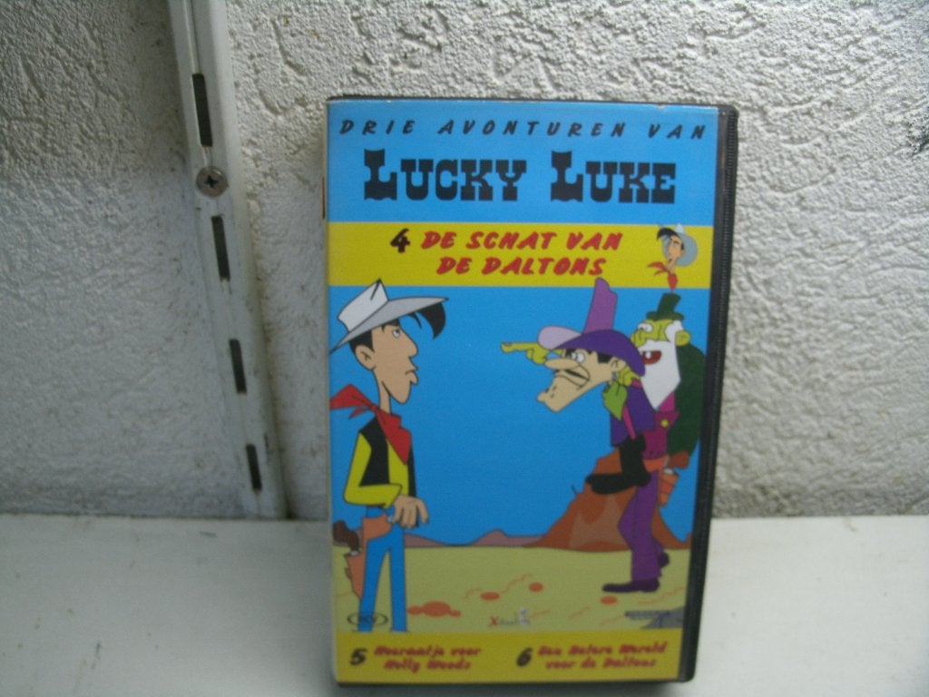 vhs 20a lucky luke 4-6 de schat van de daltons, Alle leeftijden, Ophalen of Verzenden, Zo goed als nieuw