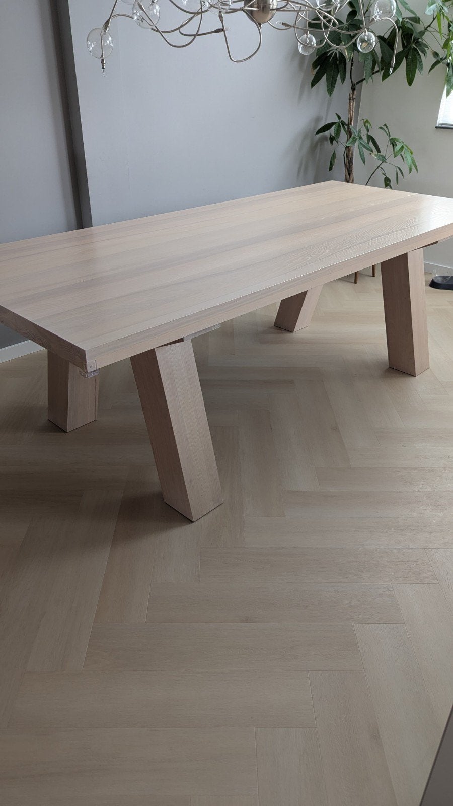 Bert Plantagie eettafel, blond lak, 240x100x77 cm, Huis en Inrichting, Ophalen, Gebruikt, 200 cm of meer, 50 tot 100 cm