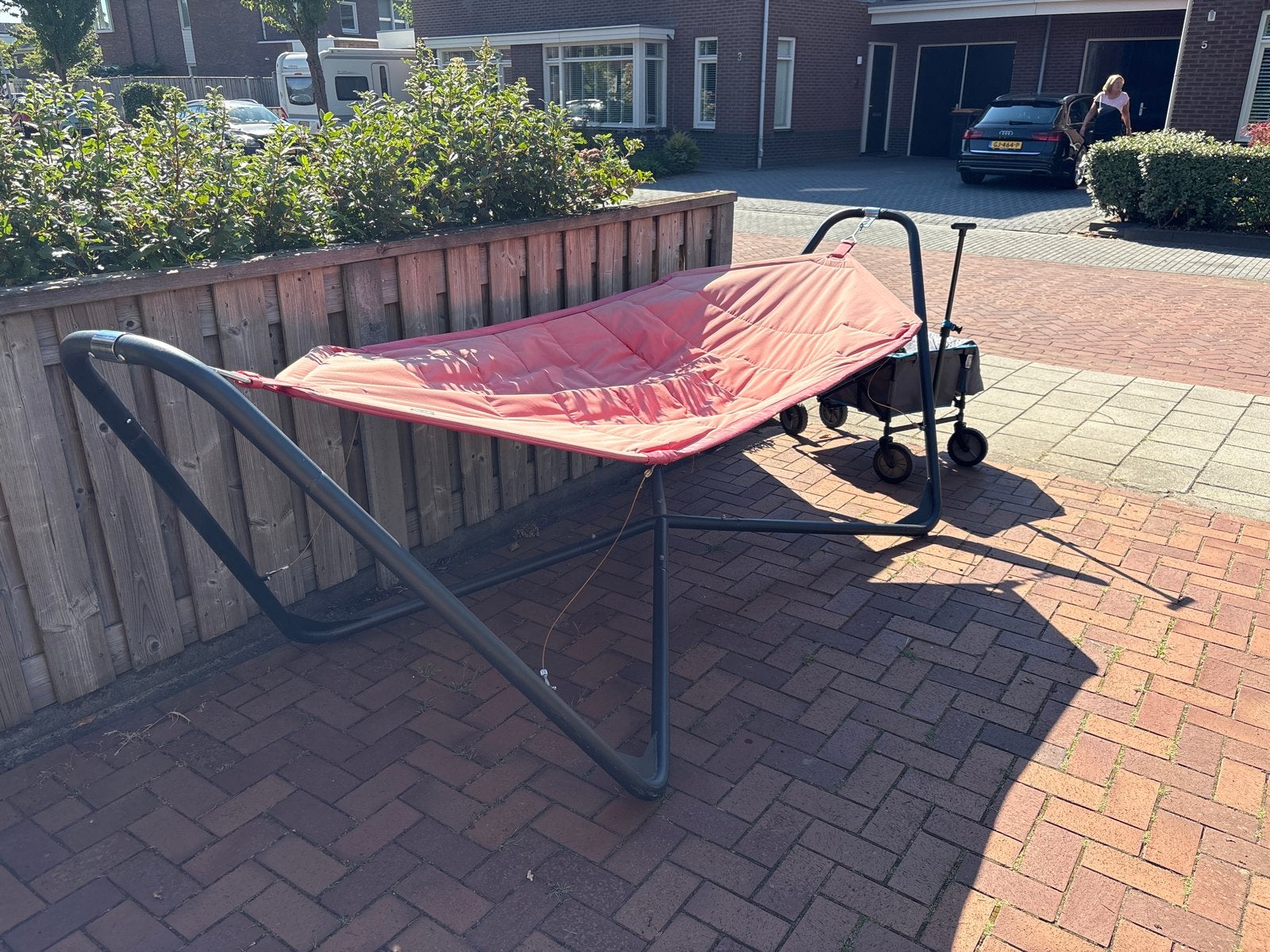 Comfortabele hangmat met standaard - Zo goed als nieuw, Ophalen, Gebruikt, Met standaard, Eenpersoons