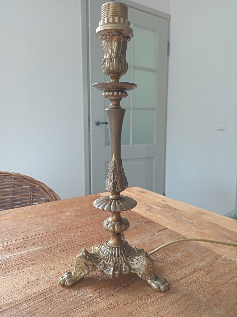 messing barok lampenvoet 3 poot/klauwpoot, Ophalen of Verzenden