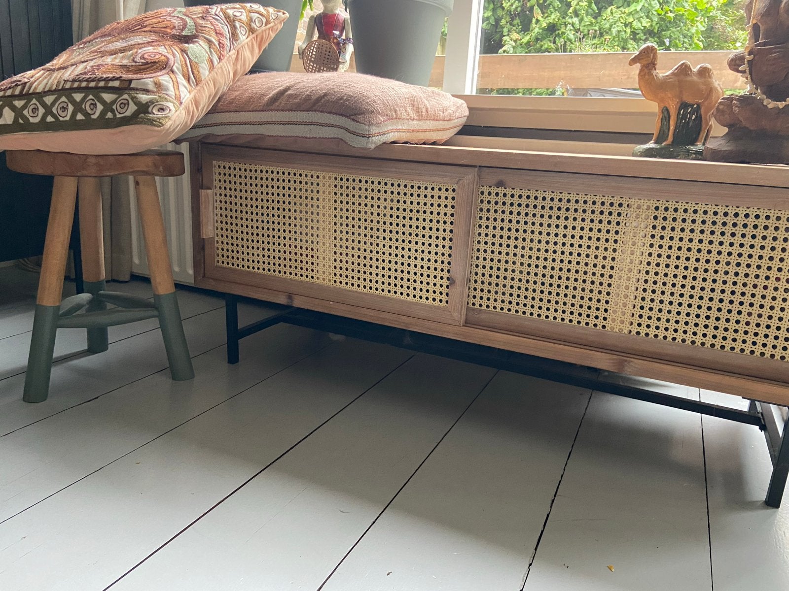 rotan/ riet/ bohème dressoir/tv-meubel, Ophalen, Overige materialen, 100 tot 150 cm, Zo goed als nieuw