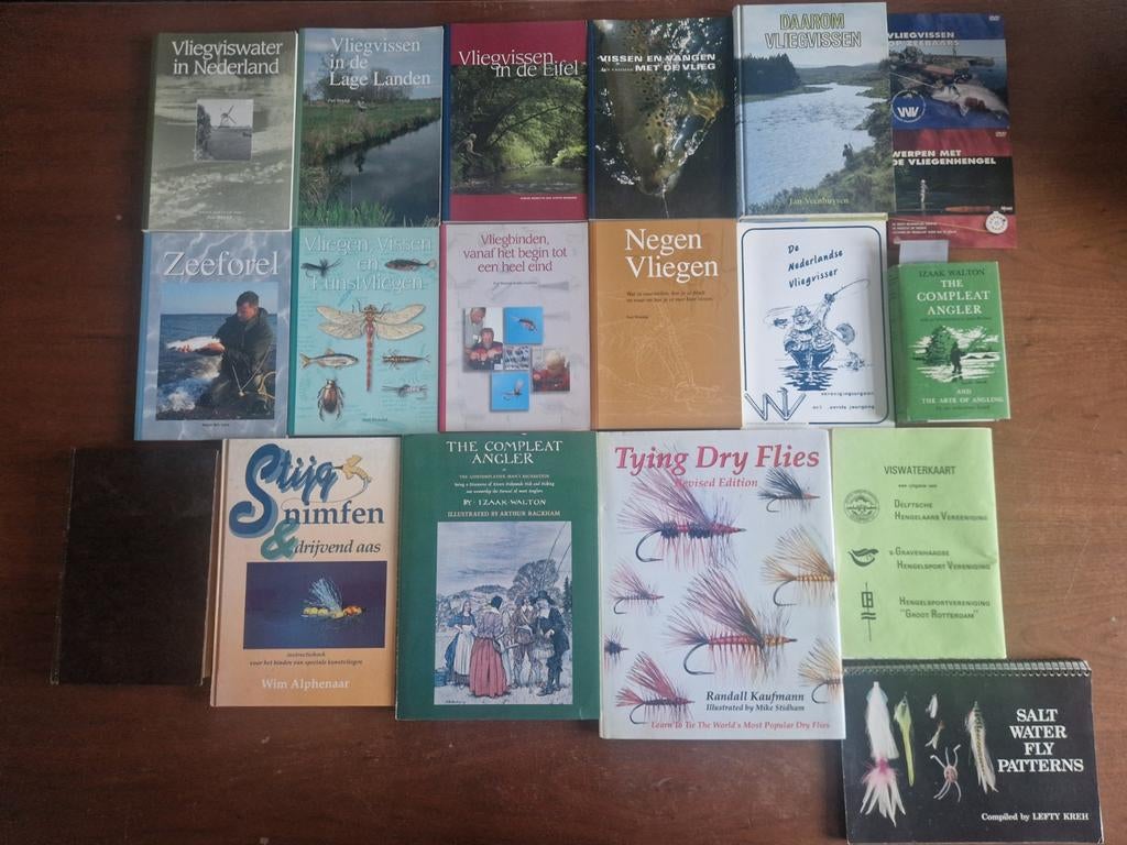 Collectie boeken over voornamelijk vliegvissen, Ophalen of Verzenden, Overige typen