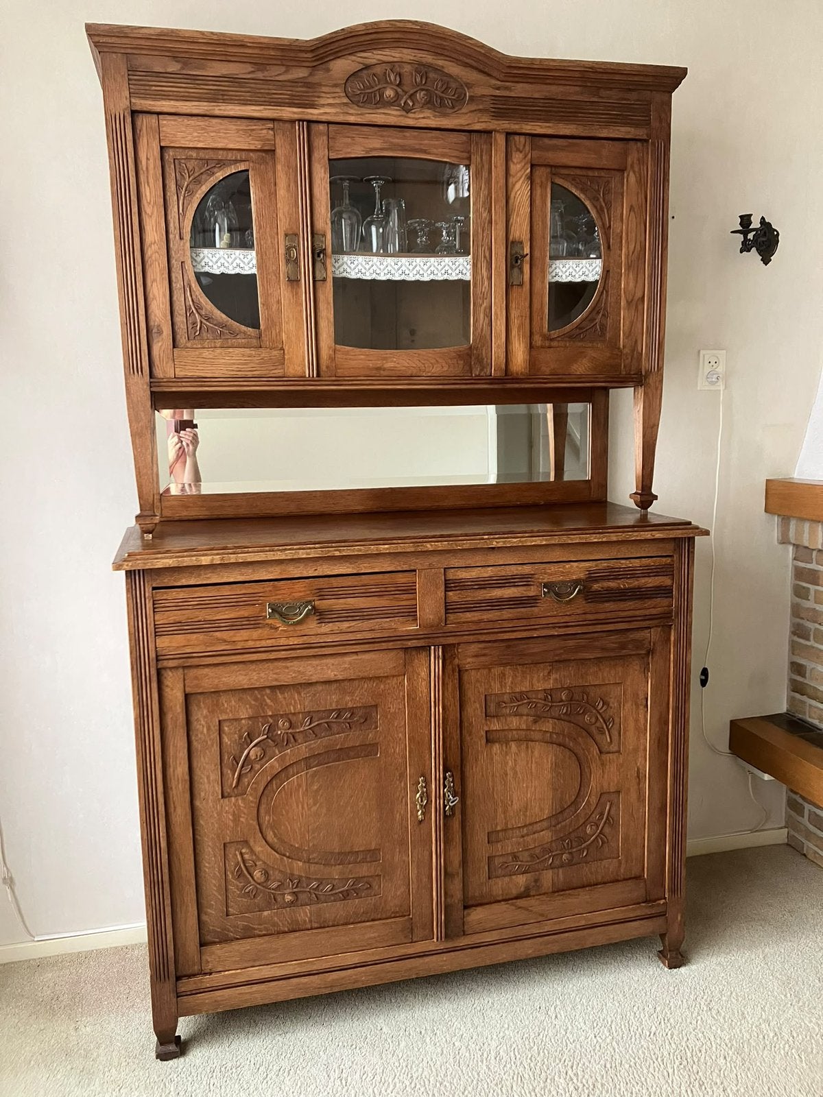 Brocante kast, Ophalen, Gebruikt, 50 tot 100 cm, Kersenhout