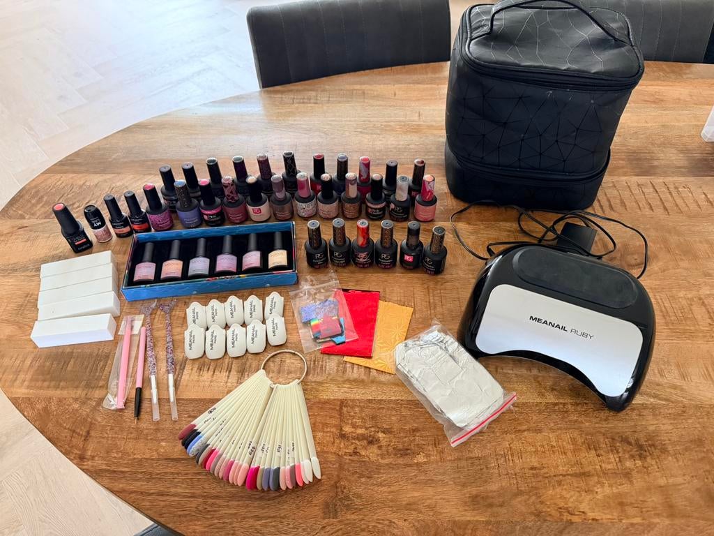 Grote complete pink gellac set, Overige kleuren, Ophalen of Verzenden, Zo goed als nieuw, Handen en Nagels