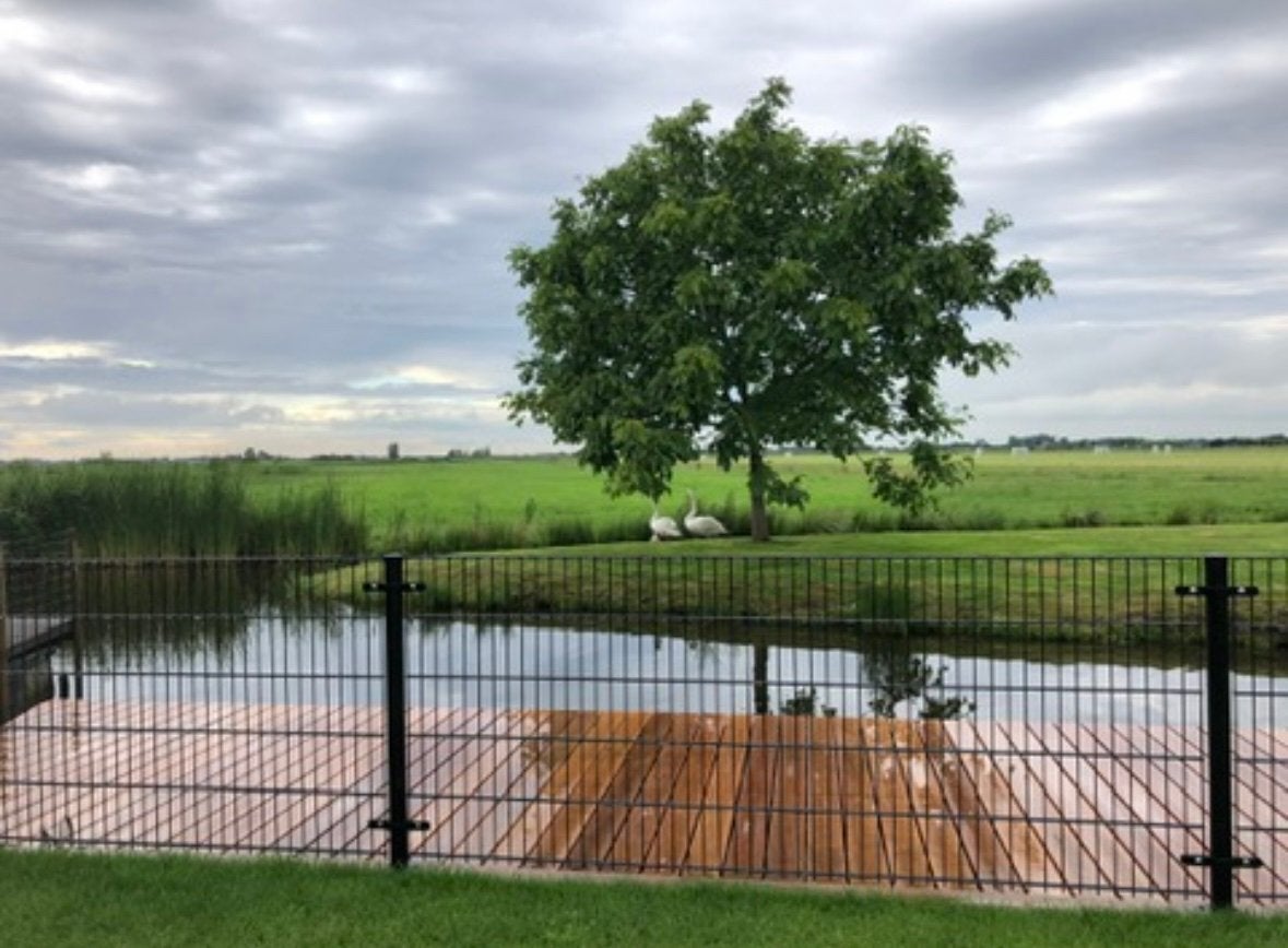 Dubbel staafmat hekwerk zwart, Tuin en Terras, Tuinhekken en Hekwerk, Met poort, Dubbelstaafmat hekwerk, Ophalen of Verzenden