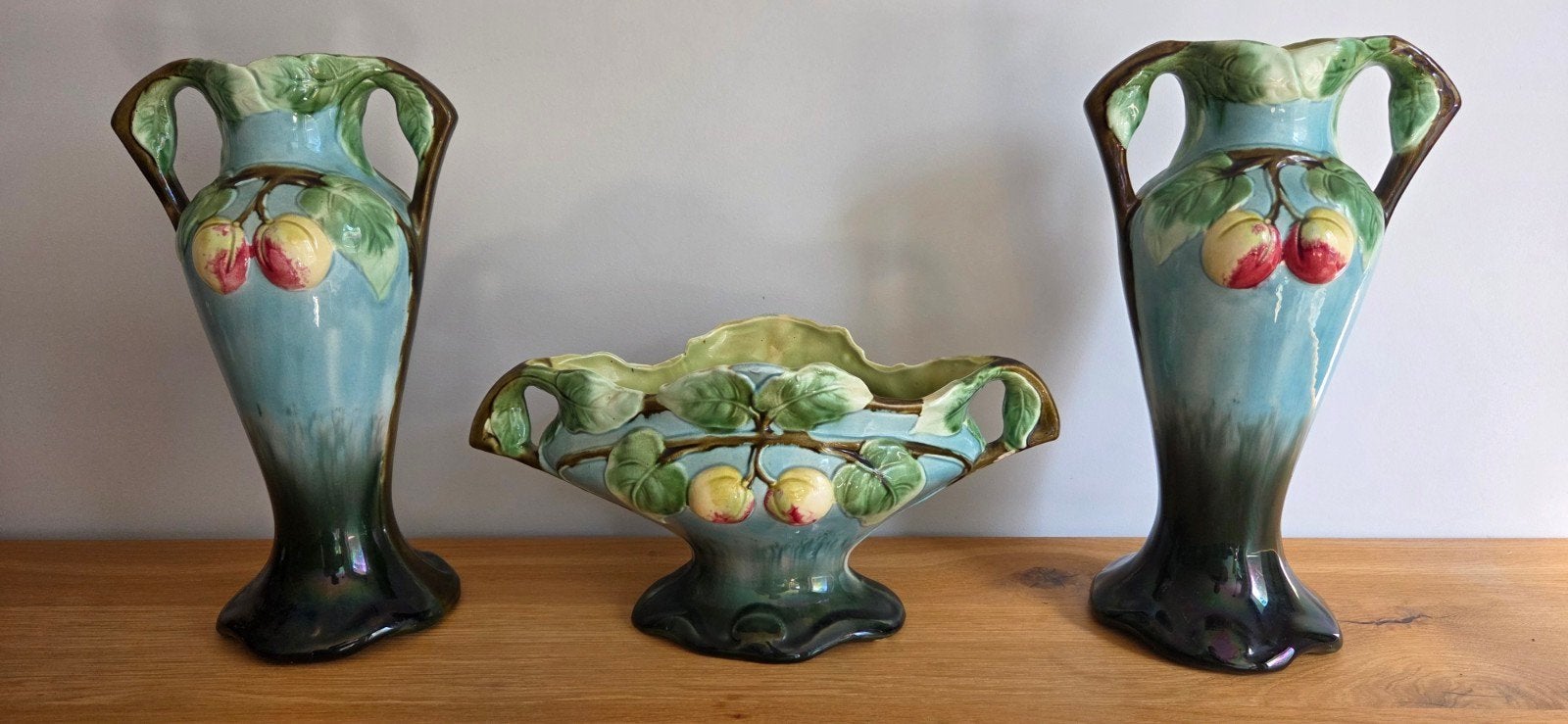 Antiek Art Nouveau Kaststel / Garnituur – Majolica ca. 1900, Antiek en Kunst, Ophalen
