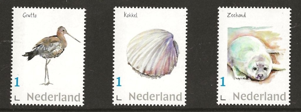 Strip van 3 persoonlijke zegels, wadden. postfris, Ophalen of Verzenden, Postfris