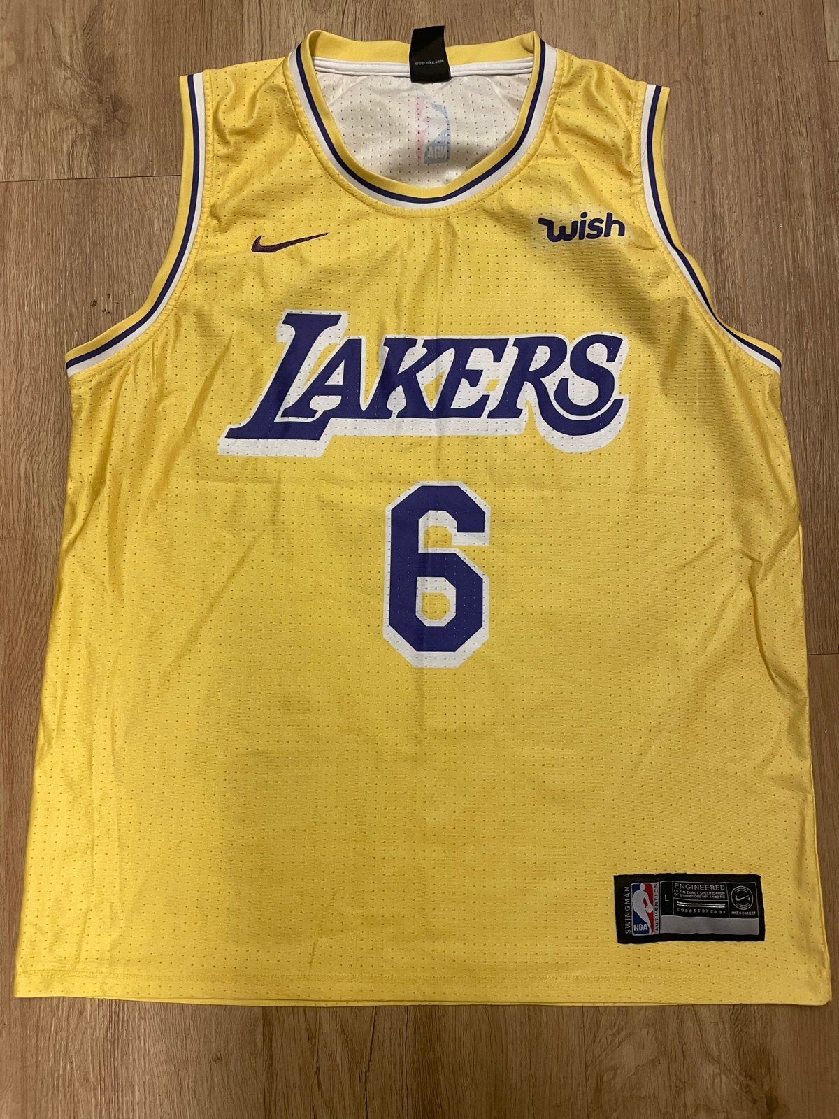 Nike Lakers LeBron James #6 NBA Basketbal Shirt Maat L, Ophalen, Zo goed als nieuw, Kleding