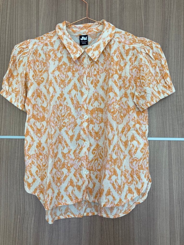 Blouse/ bloes oranje JM (rose heb ik ook) 158/164, Oranje, Ophalen of Verzenden, Zo goed als nieuw, Korte mouw