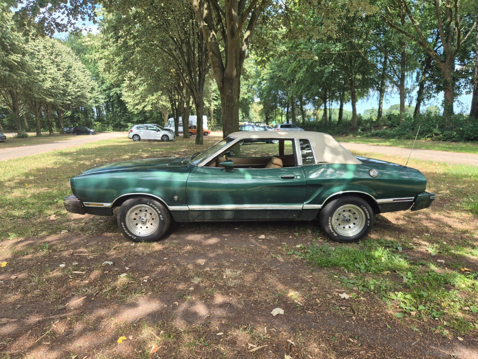 rijdende Ford Mustang 2.8 Ghia II 1976 Groen opknapper, Auto's, 1340 kg, Origineel Nederlands, Handgeschakeld, Particulier
