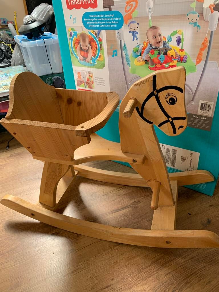 Houten hobbelpaard met zitje, Ophalen, Gebruikt, Jongen of Meisje
