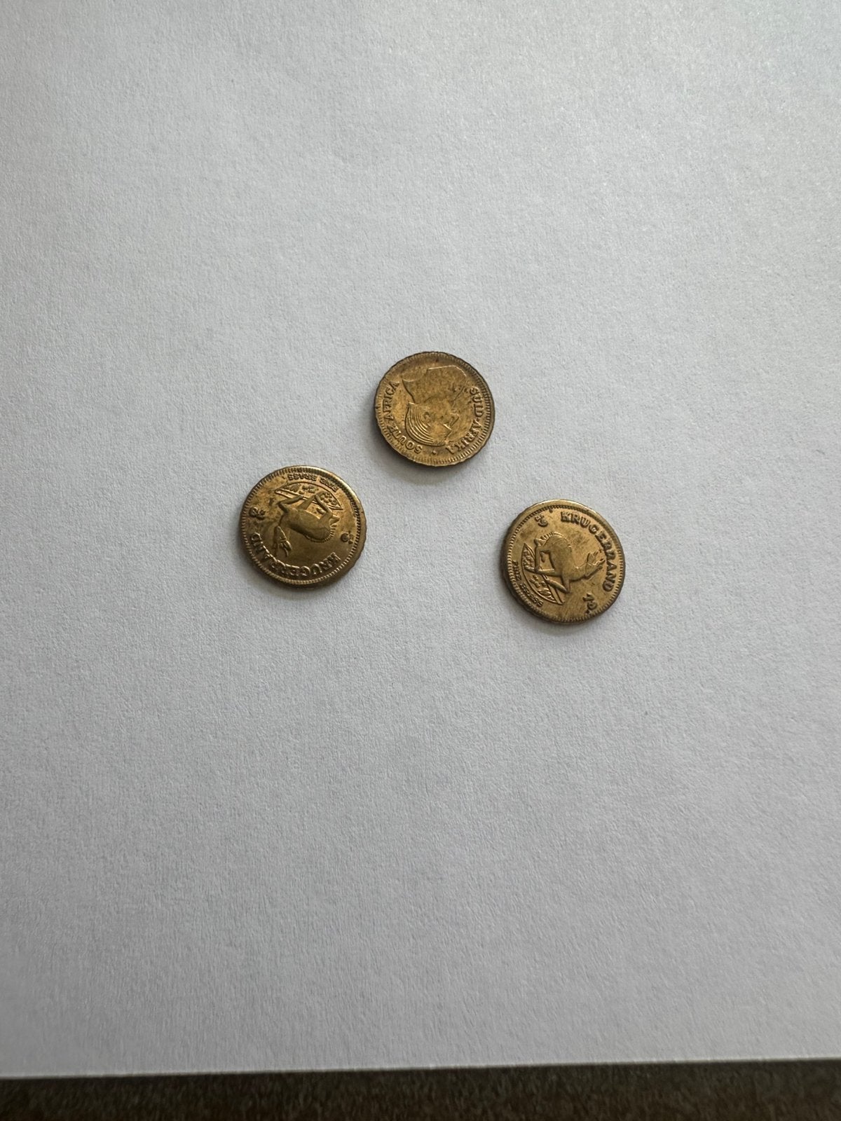 3 krugerrand muntjes koper, Sieraden, Tassen en Uiterlijk, Manchetknopen, Ophalen of Verzenden, Gebruikt, Overige materialen