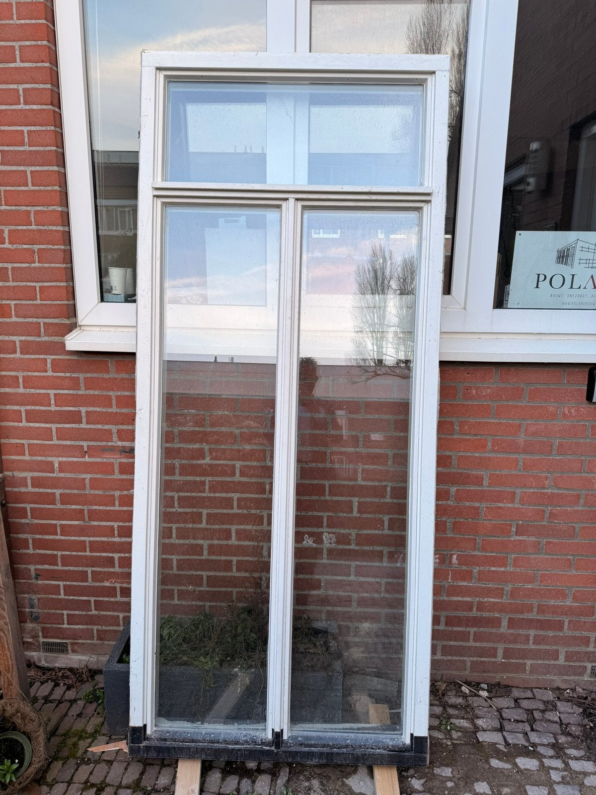 Hardhouten kozijn, HR++ glas, kunststof dorpel, 217x93x11 cm, Doe-het-zelf en Verbouw, Kozijnen en Schuifpuien, Ophalen, Zo goed als nieuw