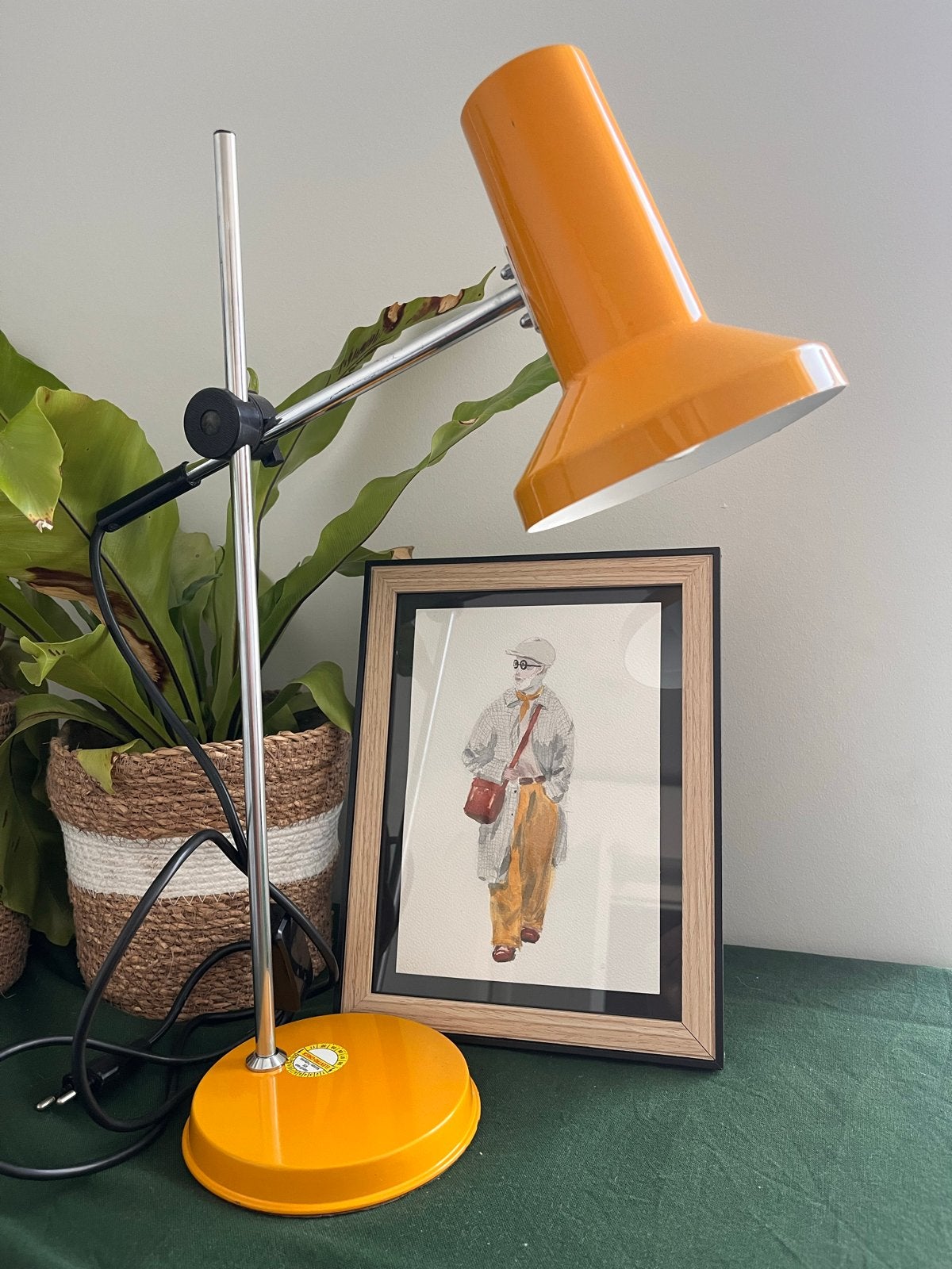 Vintage Gele Tafellamp Jaren 70 Space Age/Mid-century, Overige merken, Gebruikt, Geel, Vintage