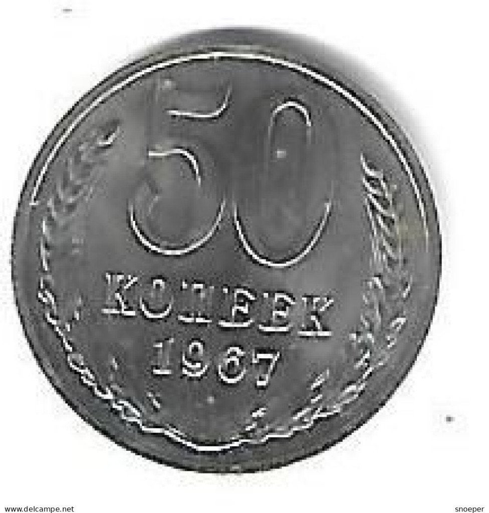 russia 50 kopeks 1967 km 133.a2 xf+/ms60 cat val 80$, Verzenden, Rusland, Losse munt