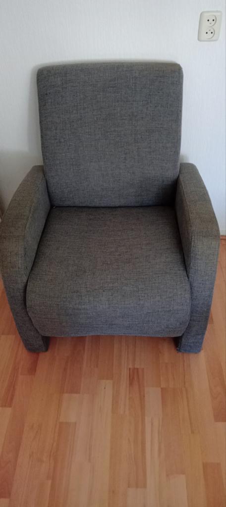 Stoel grijs stof, zit lekker, Ophalen, Eenpersoons, Stof, Minder dan 150 cm