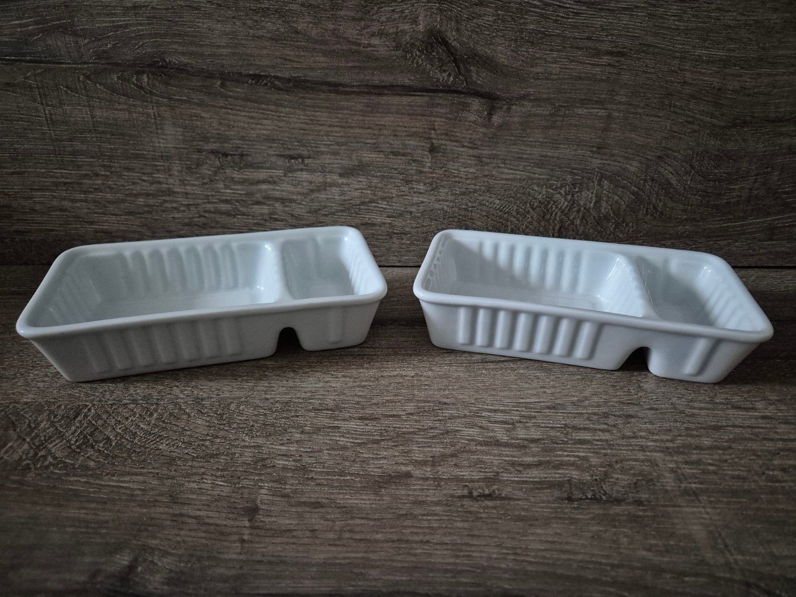 2 Patat/chipsbakjes van aardewerk, Overige merken, Overige typen, Ophalen of Verzenden, Zo goed als nieuw
