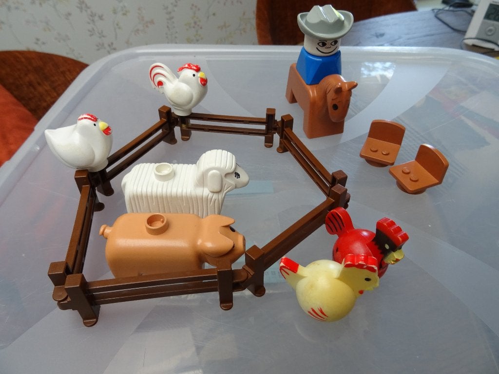 LEGO DUPLO boerderij dieren + hek., Kinderen en Baby's, Gebruikt, Overige thema's, Overige typen, Ophalen of Verzenden