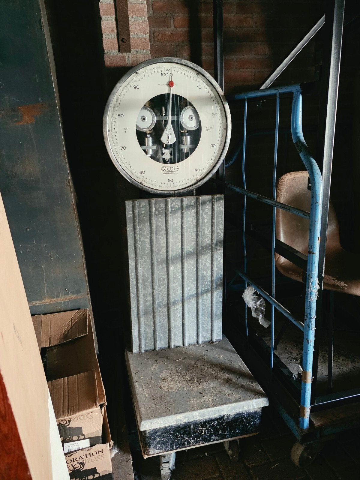 Vintage WEDA Vloerweegschaal - Industriële Decoratie, Ophalen