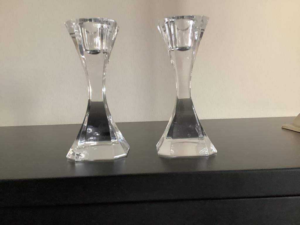 Set van 2 kristallen kandelaars, Huis en Inrichting, Woonaccessoires | Kandelaars en Kaarsen, Overige materialen, Overige kleuren