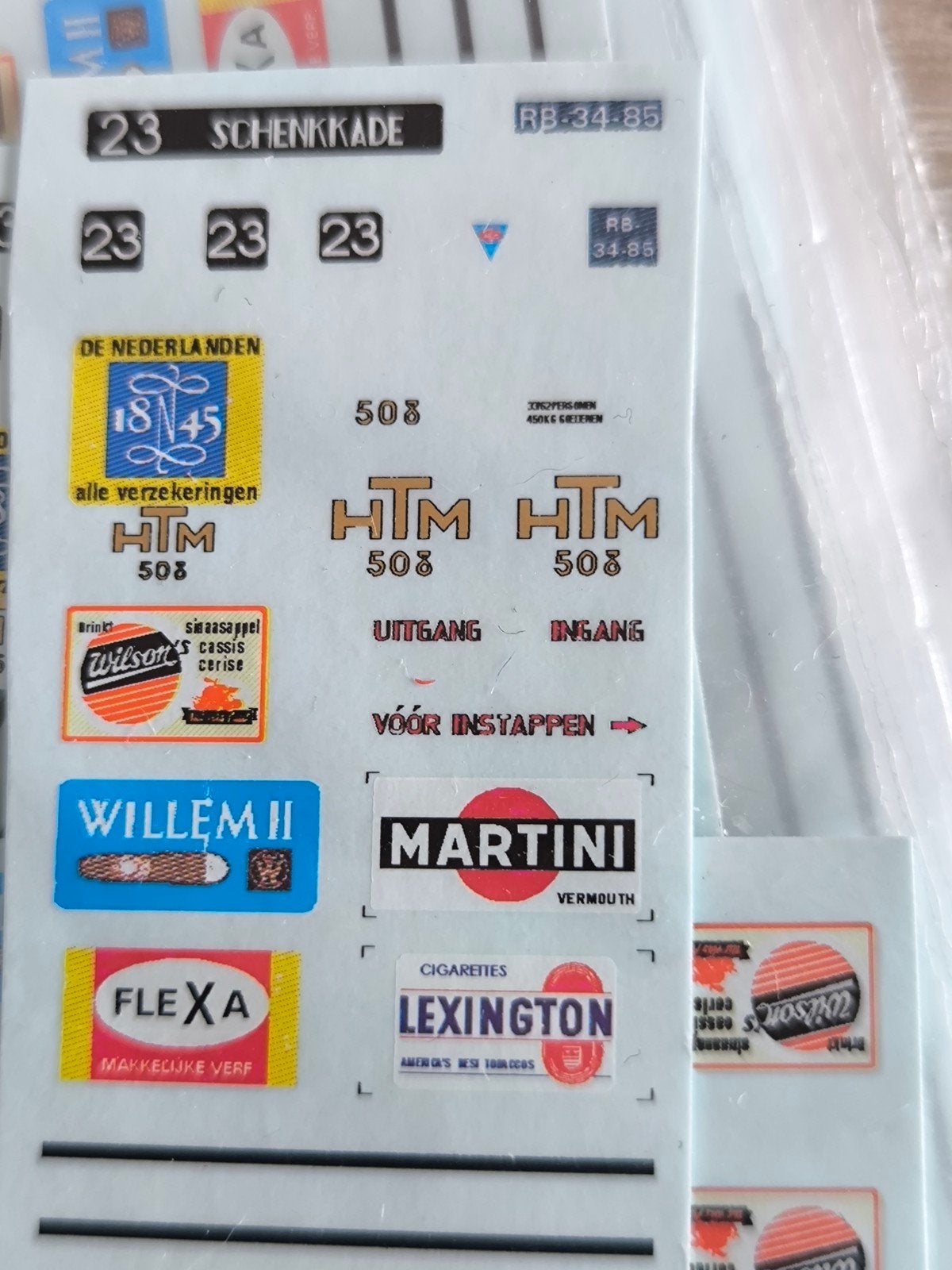 Hb model bus HTM Decals - Diverse Reclame en Lijnnummers, Verzenden, Bus of Vrachtwagen, Overige merken